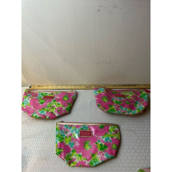 3 Lilly Pulitzer cosmetic vinyl zipper bag 10"x6" - Picture 1 of 4